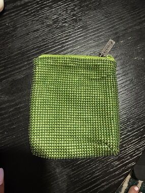 Whiting & Davis Lime Green Rhinestone Zip Pouch
